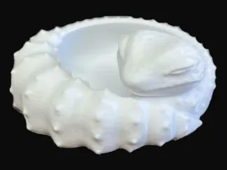 Sleeping leopard gecko feeding dish