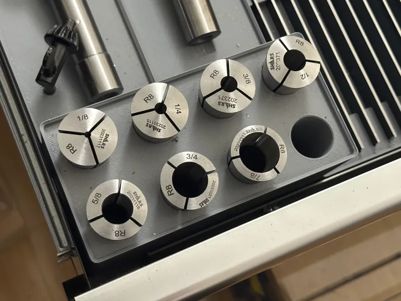 Gridfinity 8x R8 Collet Holder