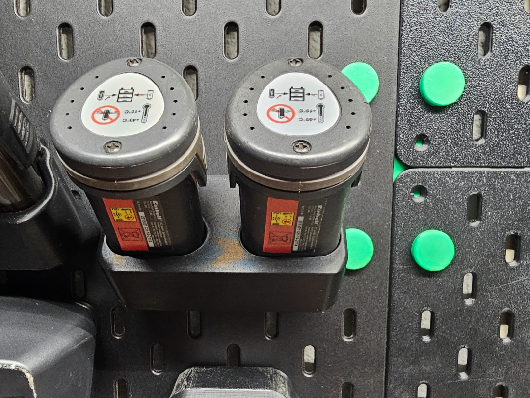 Dual Akkuhalter für Einhell für IKEA Skadis 