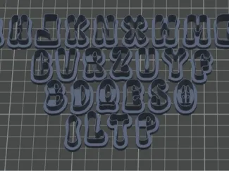 Cookie cutter Alphabet, Hippie Groovy