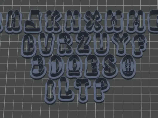 Cookie cutter Alphabet, Hippie Groovy