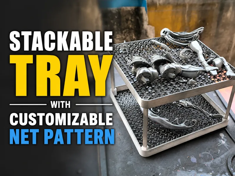stackable tray with customizable net pattern