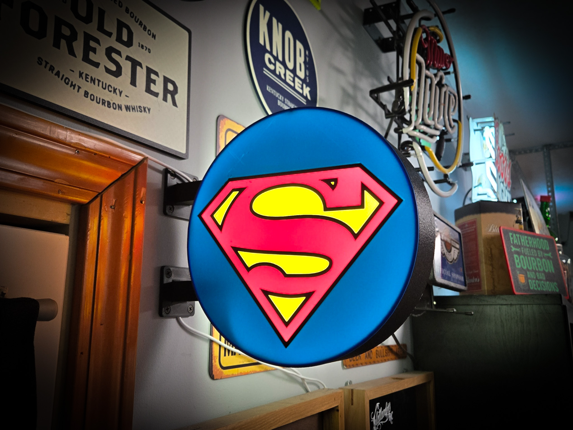 SUPERMAN ~ 2-Sided Round Lightbox