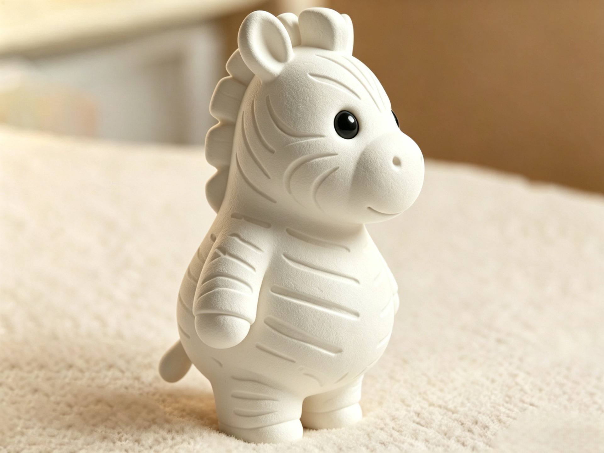 Adorable Chibi-Style Zebra Figurine