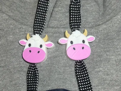 Dairy Cow Drawstring Beads