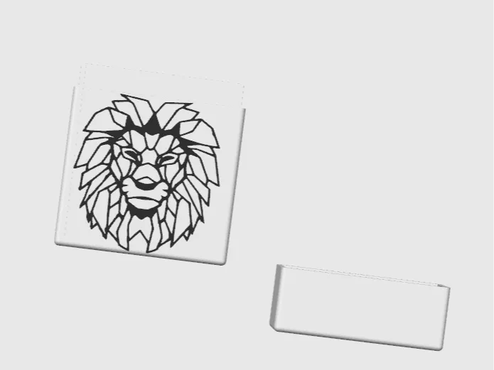 lion playing card box