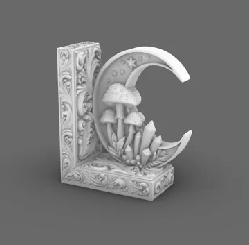 Estante o repisa: Goth Moon Mushroom Crystal gothic Bookend — vista de referencia 4