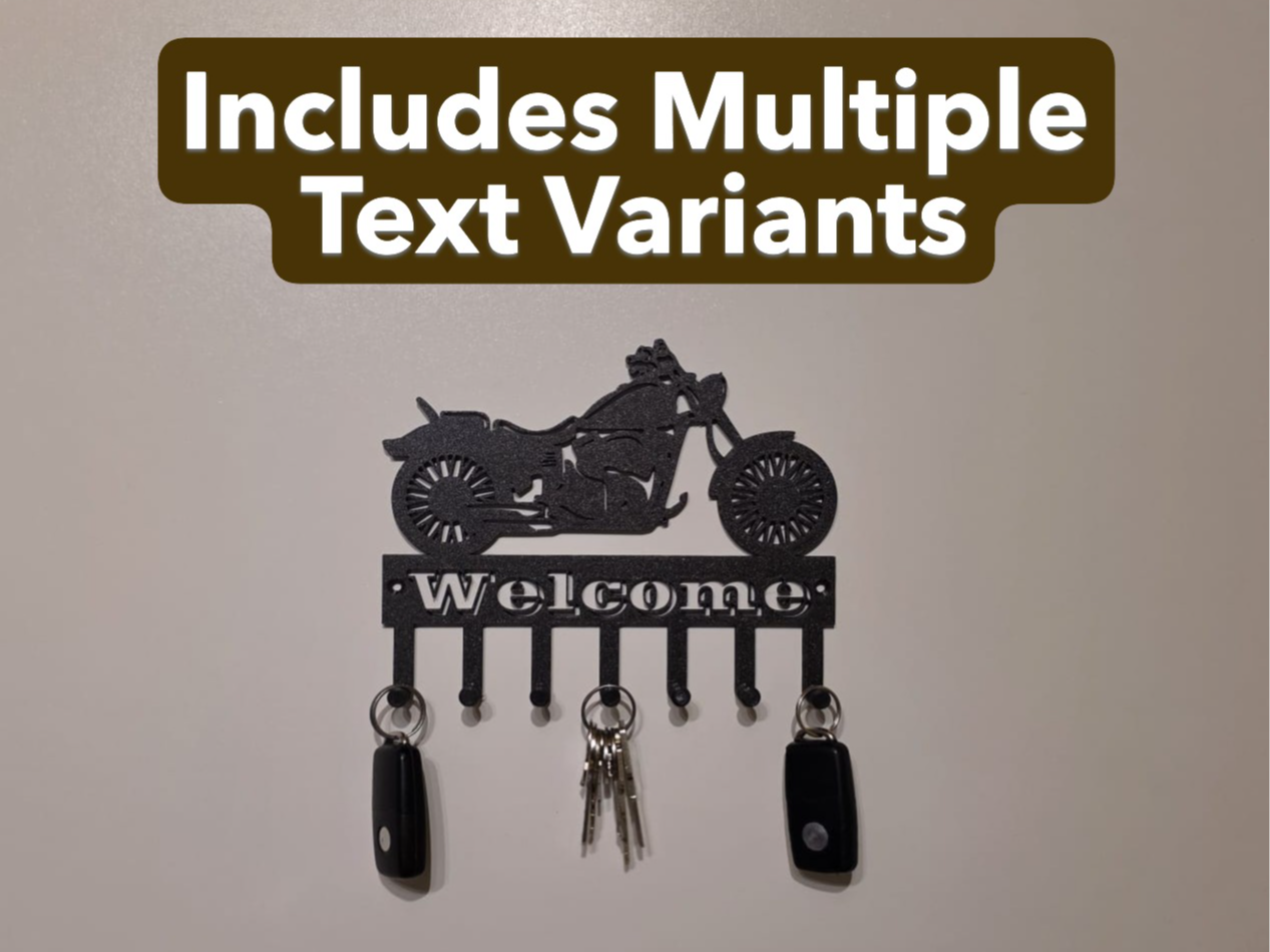 Motorcycle Key Holder - Custom Text Wall Hook