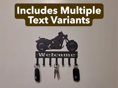 Motorcycle Key Holder - Custom Text Wall Hook