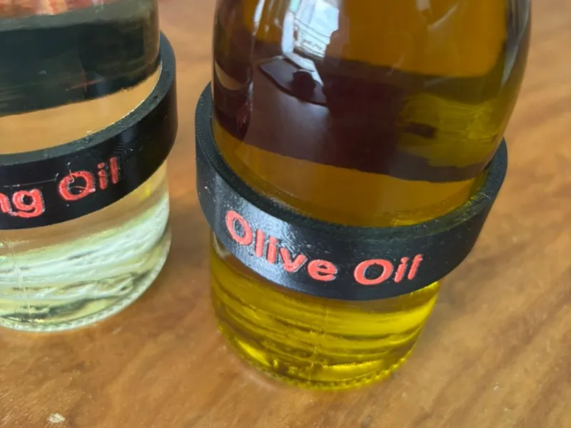 Rings with Oil Name for Ikea Korken 15cl Bottles