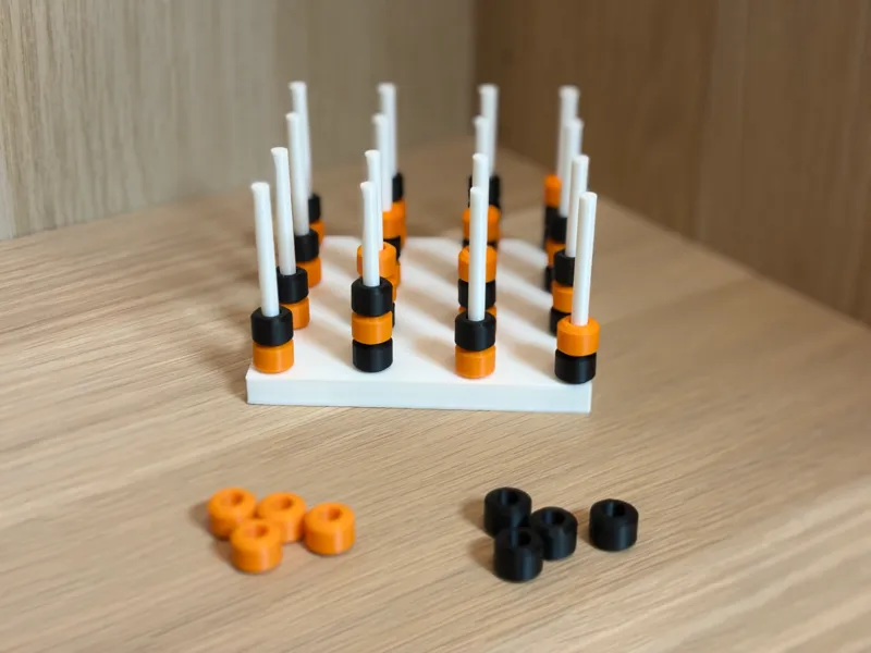 StacTac-4x4 TicTacToe mit einer dritten Dimension