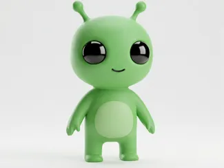 Crazy Alien große Augen mit Antennen mehrfarbig