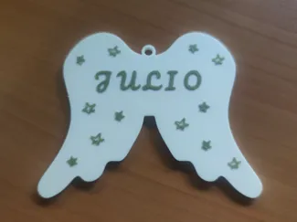 Alas ángel recordatorio para colgar en relieve