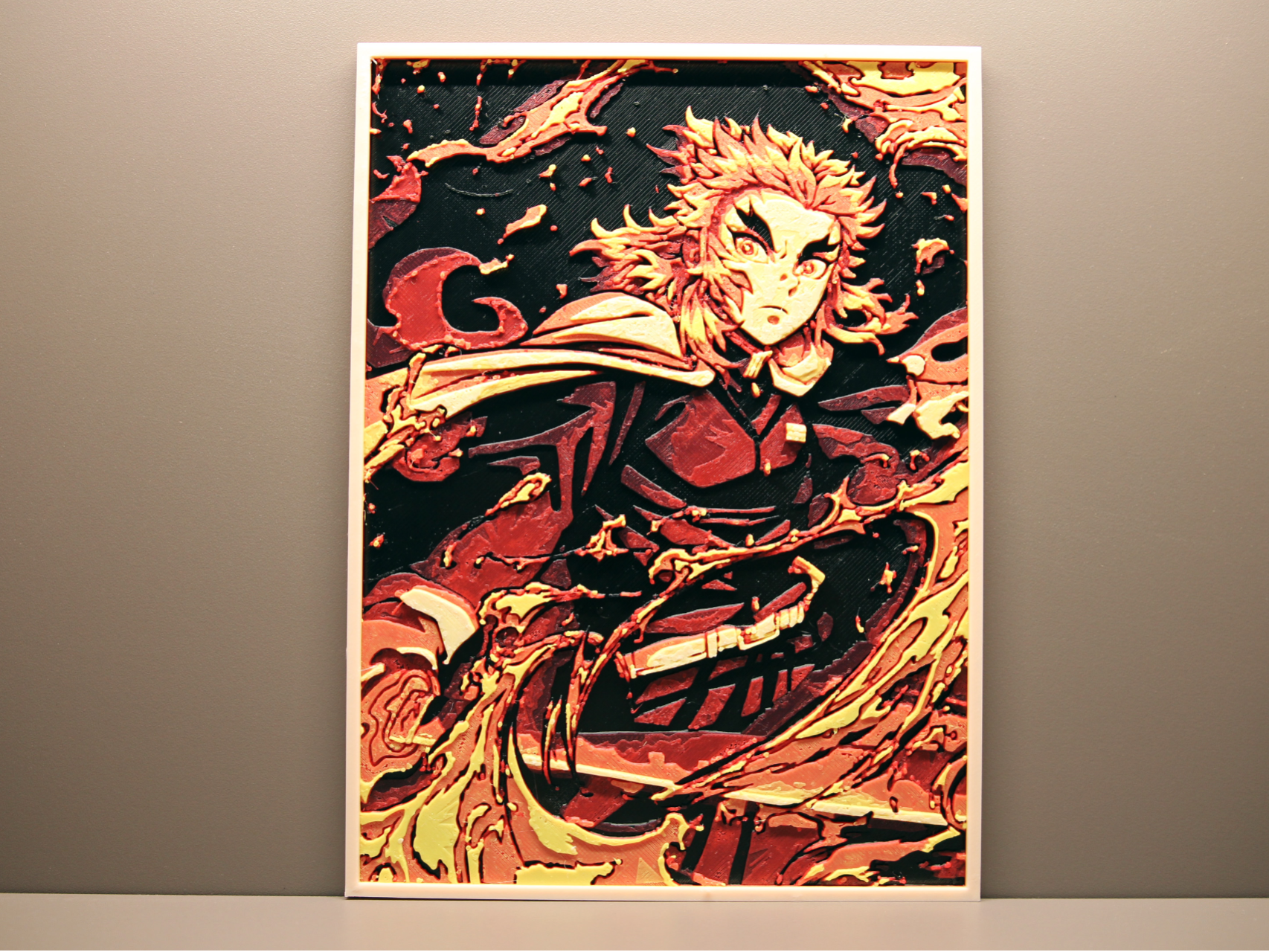鬼灭之刃炼狱杏寿郎，大哥没有输，立体画