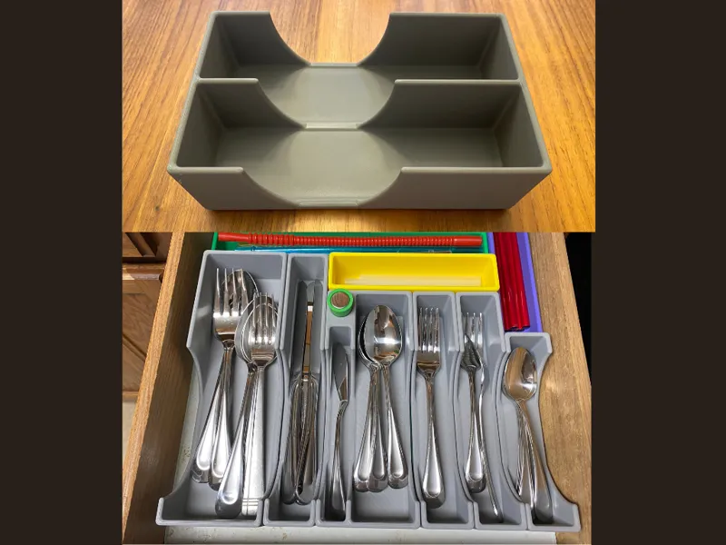 5x3x60mm Gridfinity Silverware Tray Smaller Hole