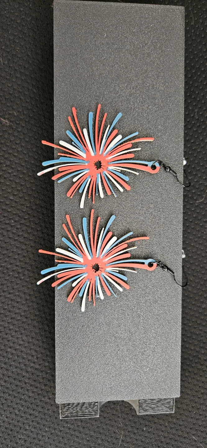 Firework Earrings by PrintedColorado MakerWorld: Download Free 3D Models
