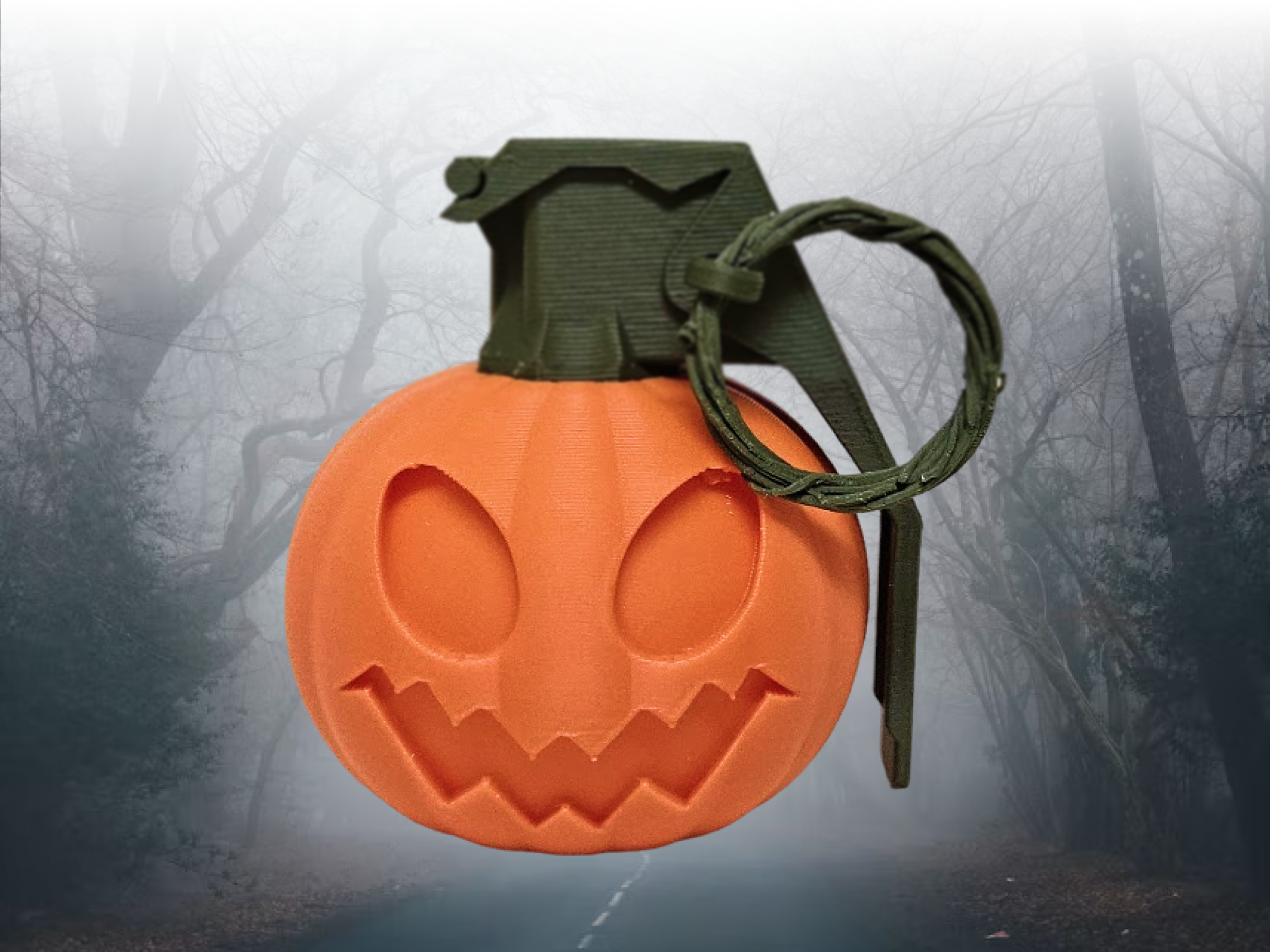 Jack-O'-Lantern Pumpkin Grenade with Flying Handle - 1
