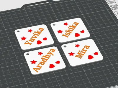 Yuvika Ishika Aradhya Mira Name Tags