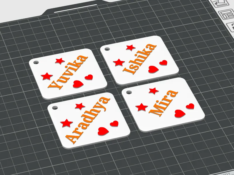 Yuvika Ishika Aradhya Mira Name Tags