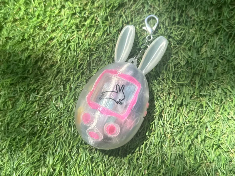 Tamagotchi Easter Bunny Keychain