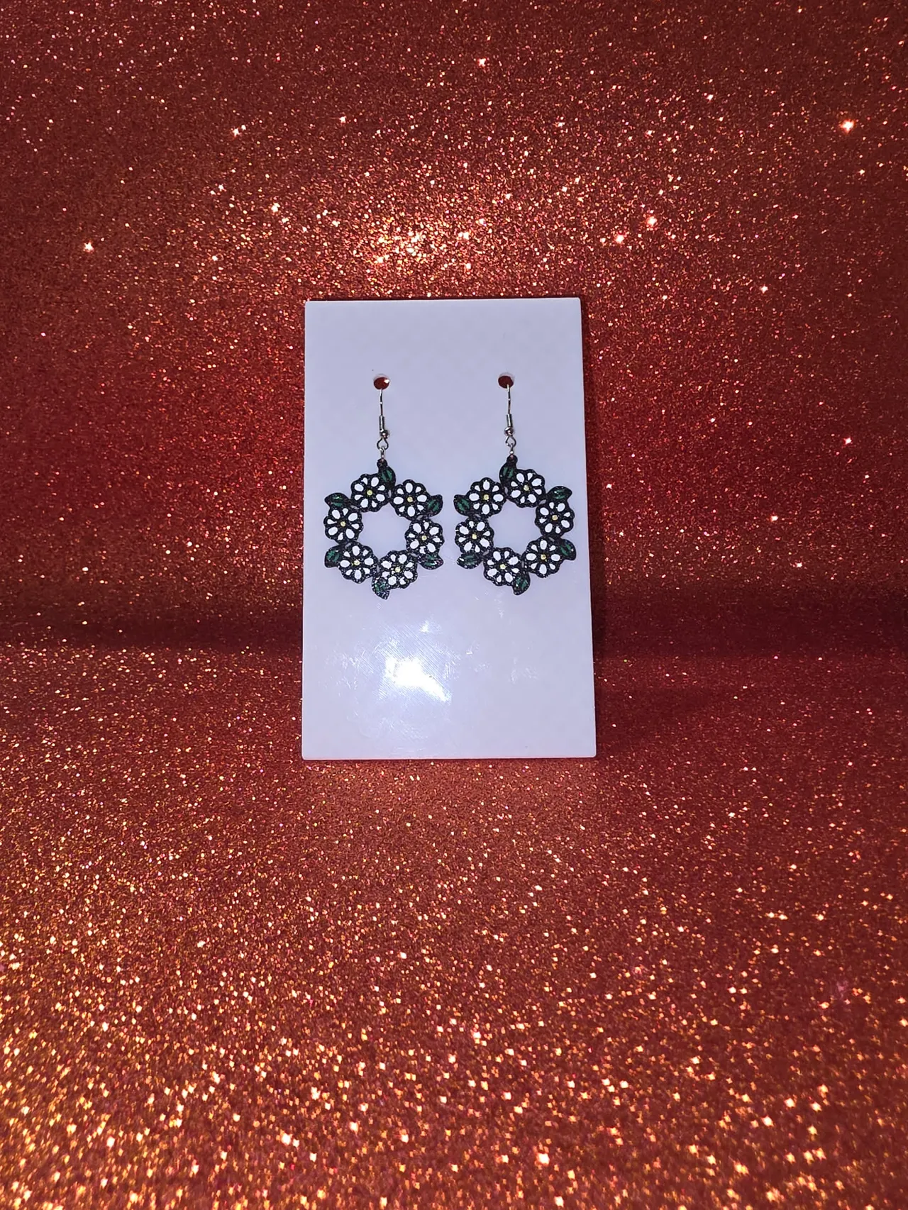 Spring wreath earrings view 2