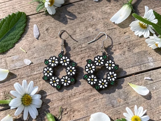 Spring wreath earrings