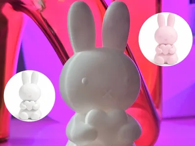 Minimalist bunny figurine - Valentine's Day Gift