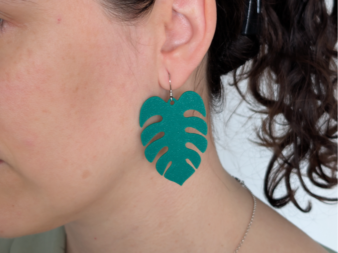 Aretes de hoja de monstera
