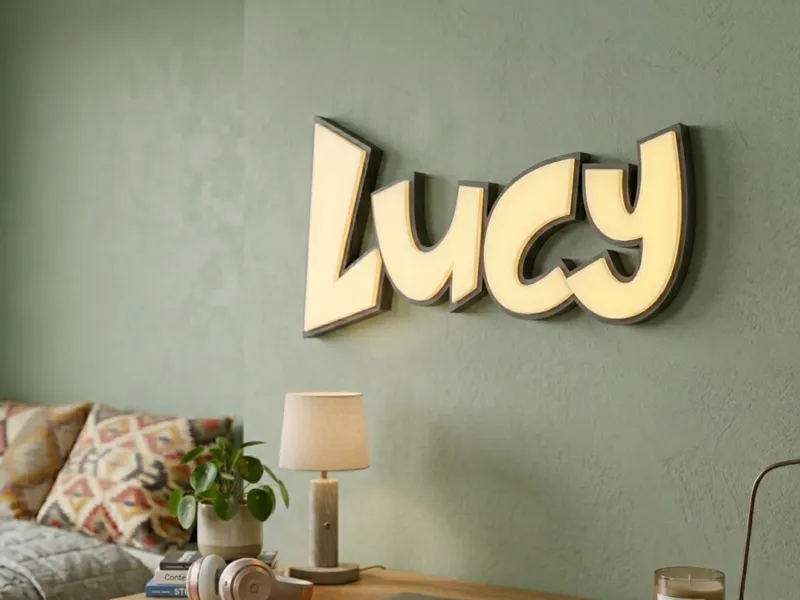 Insegna Led Nome 3D - Custom Lightbox - Lucy