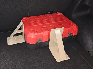 Trunk cargo holder bracket with Velcro mounting