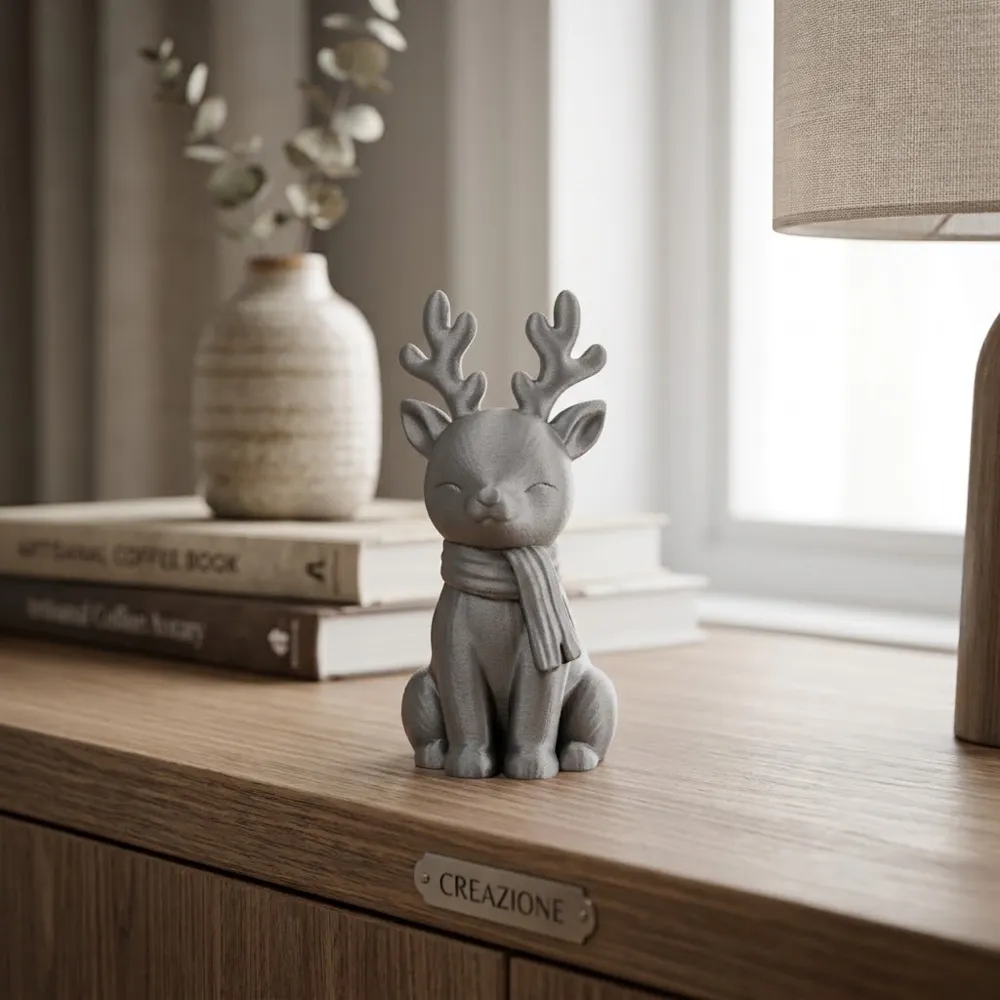 Scarf Model Working Decorative Christmas Reindeer with Scarf - Free 3D Print Model - MakerWorld