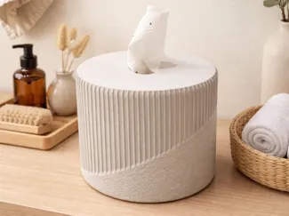 Modern Ribbed Japandi Toilet Paper Cover