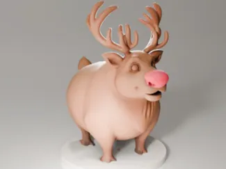 Renne de Noel potelé