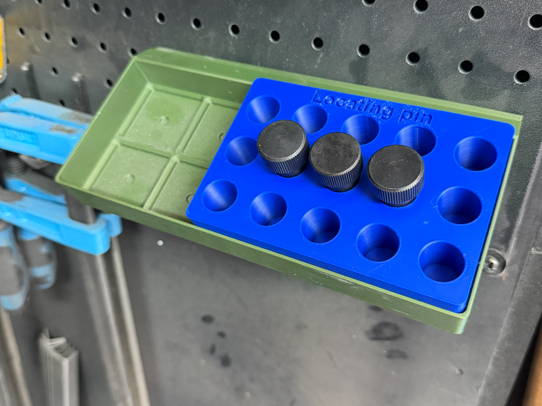 Gridfinity welding table locating pins organiser