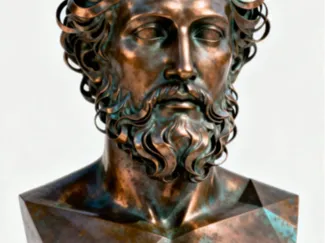 Stylized Neoclassical Bronze Male Bust