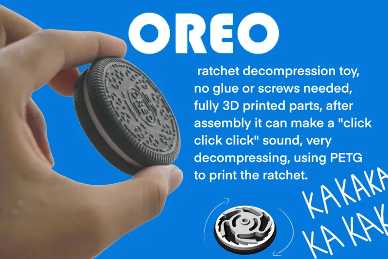 Oreo ratchet decompression toy  fidget