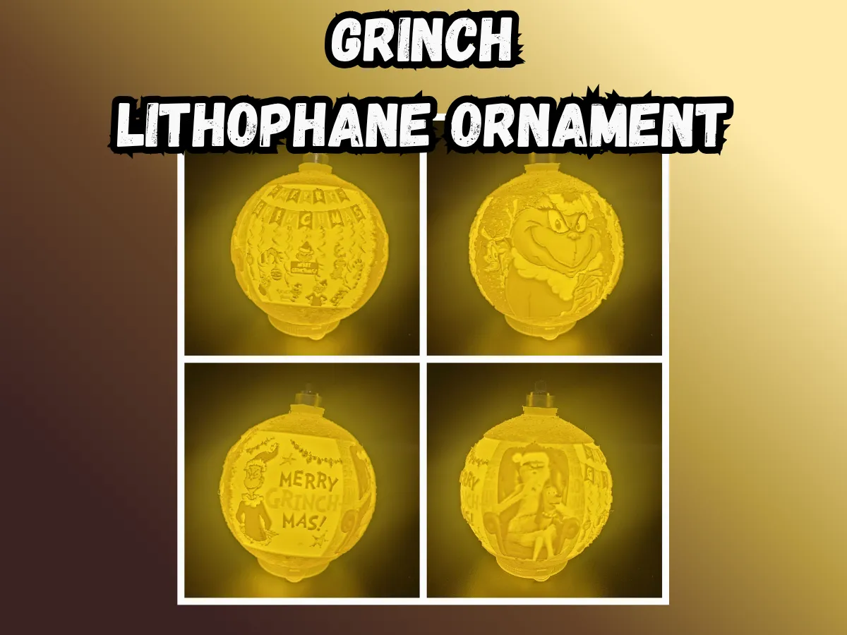 Ornement de sapin façon lithophanie personnage vert de Noël