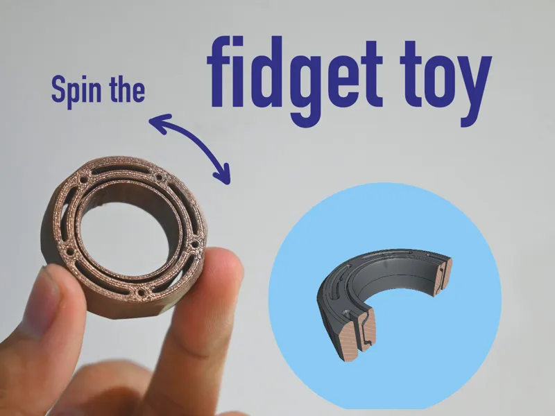 Fidget toys, spinning bearing toys.