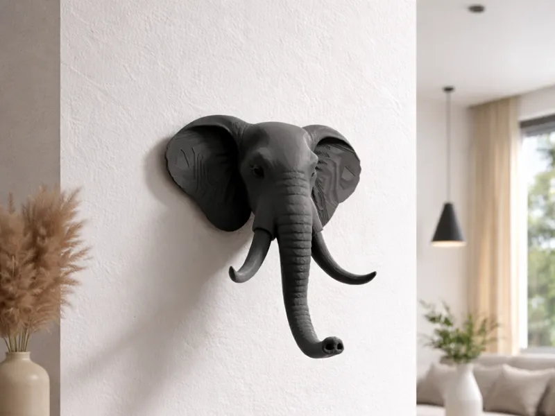 Elefant Wanddekoration mit Halterung zum abnehmen