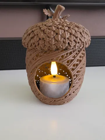 Accesorio de iluminación decorativa: Autumn Acorn Lantern – LED Tealight Holder — vista de referencia 2