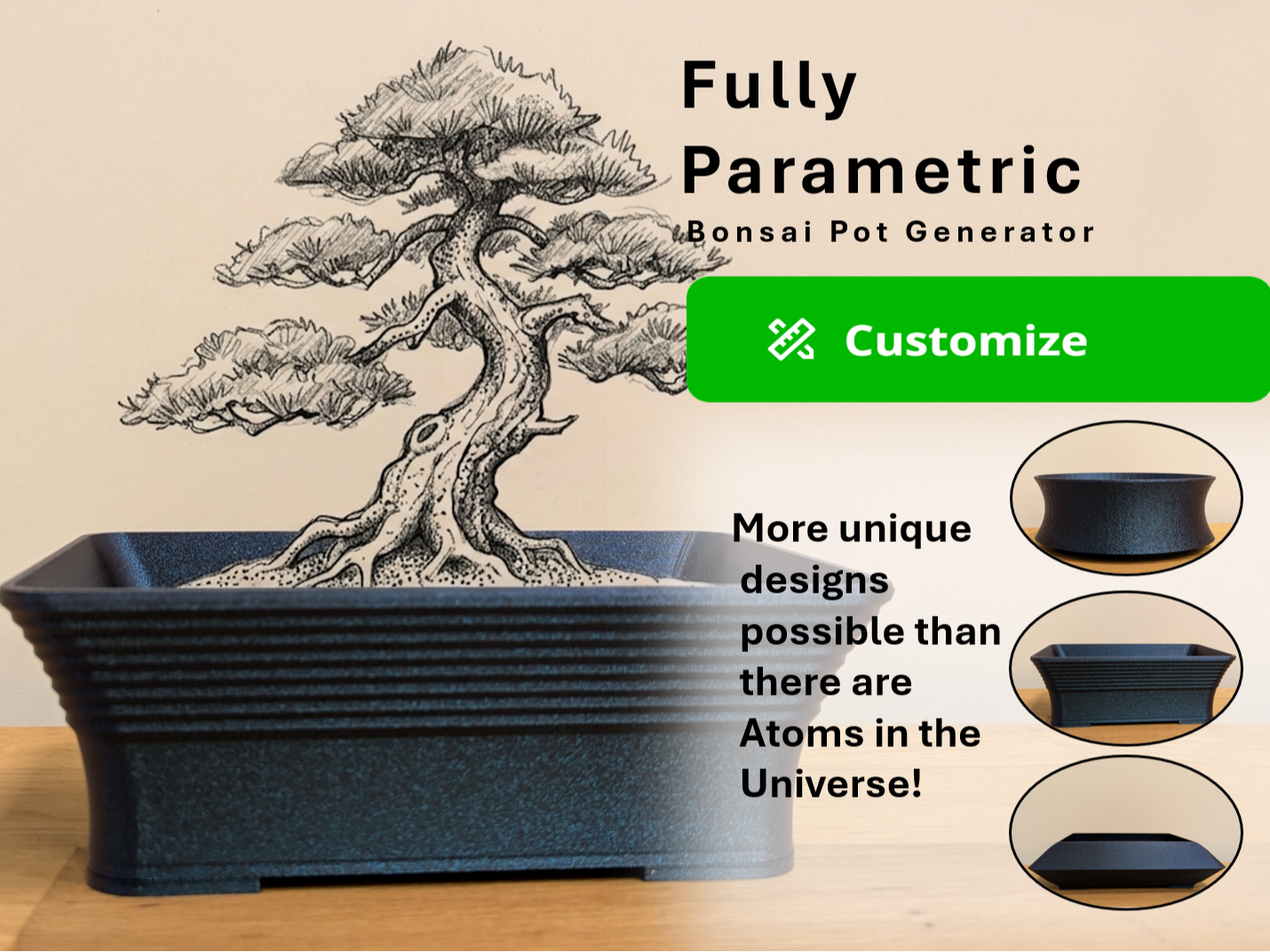 Customizable Bonzai Pot Generator