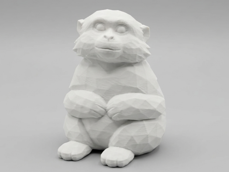 Scimmia macaco seduta low-poly