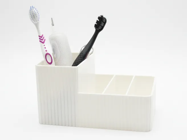 Modern Ribbed Bathroom Organizer