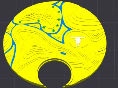 Contour lines desert map plate
