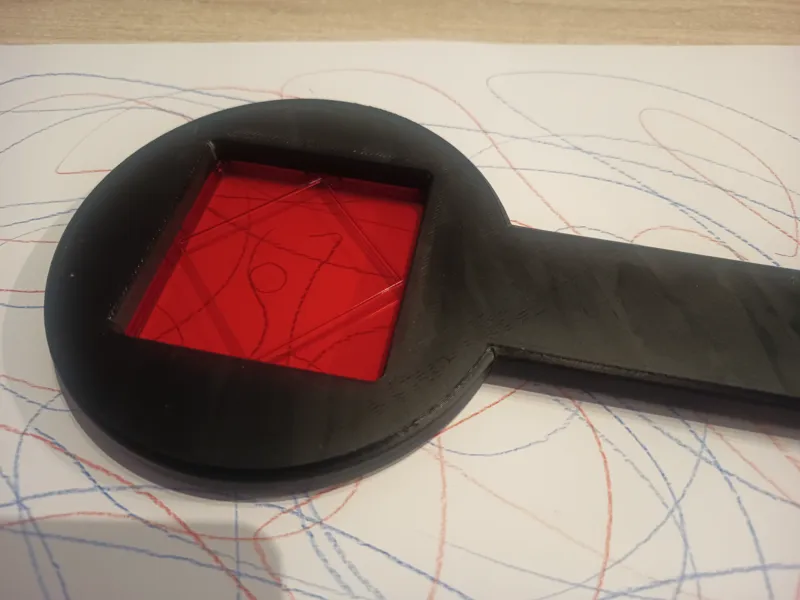 Magnetic tile magnifying-glass color search