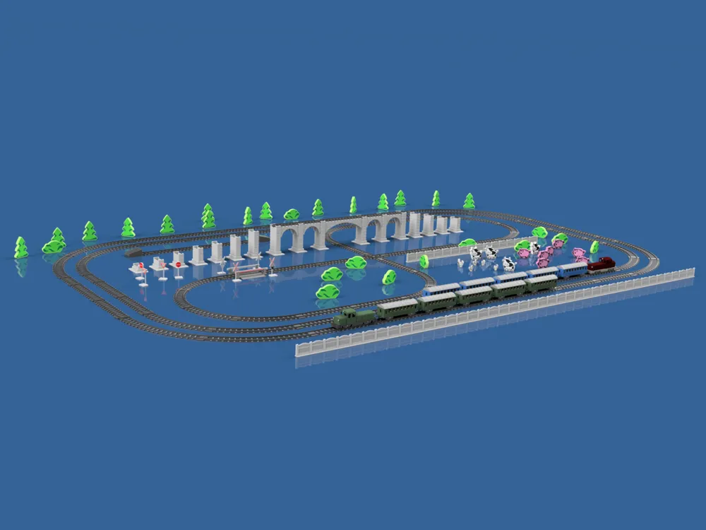 Railway pack #1 (Classic train comp.) [Base set] - Free 3D Print Model ...