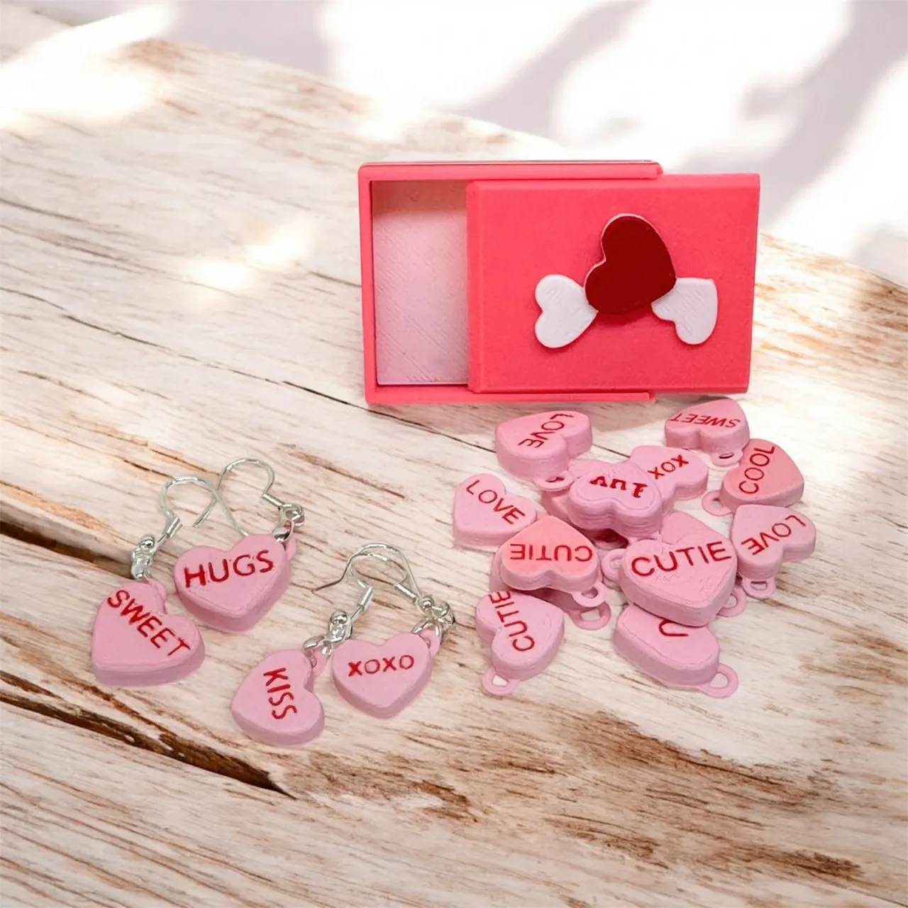 Conversation Heart earrings 2 sized view 3