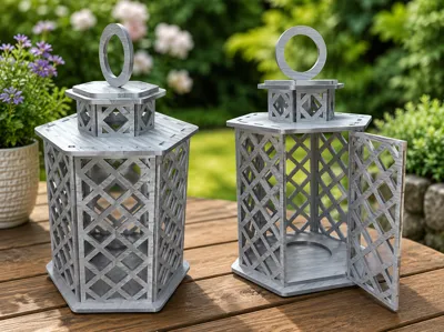 Modern Geometric Lantern Printable Garden Decor