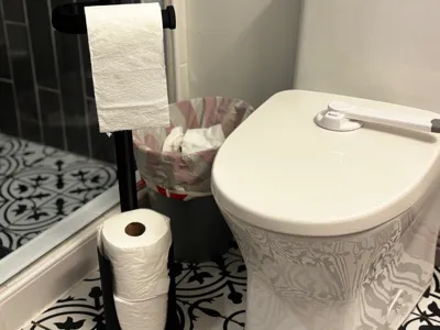 Free Standing Toilet Paper Holder with Storage 