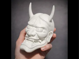 Japanese Oni Mask Sculpture